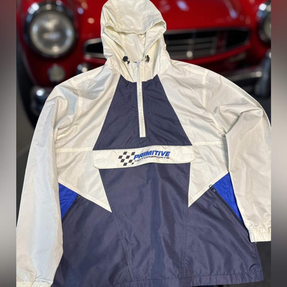 Primitive Motorsports Tri-Tone Rain Jacket Large Navy / White Streetwear Grail!